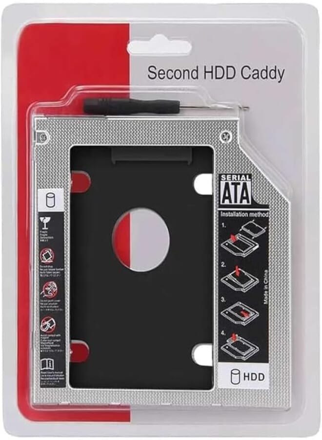 Second HDD Hard Drive Caddy, 12.7mm - Black